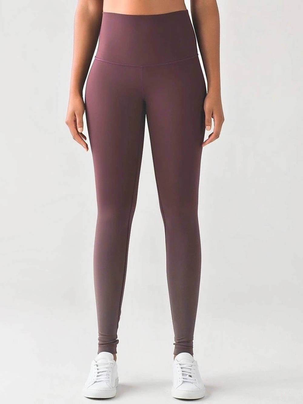 Lululemon Size 6 Wunder Under High-Rise Ombré Black Cherry Leggings